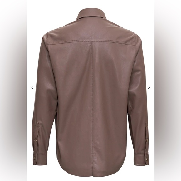 NANUSHKA Declan Faux Leather Shirt in Mauve Grey Size Small (NWT) Retail $495 - Picture 3 of 11
